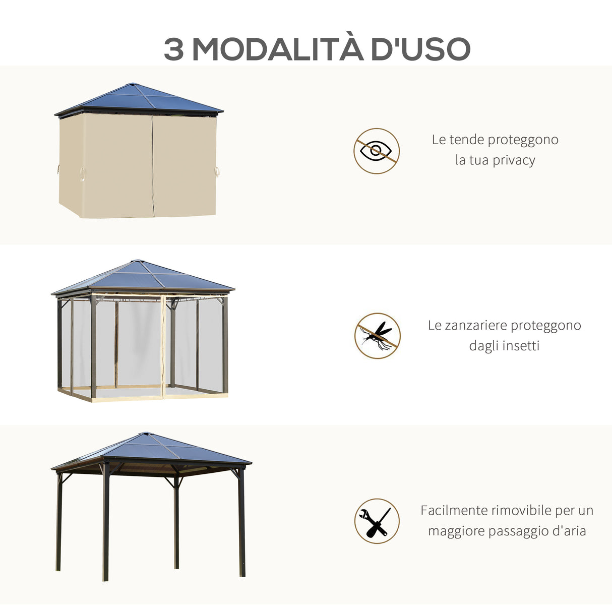 immagine-7-easycomfort-easycomfort-gazebo-da-giardino-3x3m-con-tetto-in-policarbonato-e-zanzariere-caffe-e-khaki