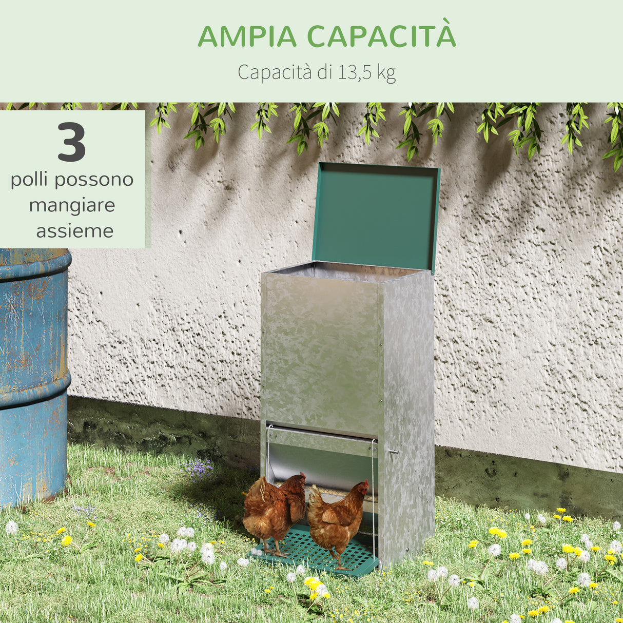 immagine-7-easycomfort-easycomfort-mangiatoia-per-galline-da-13-5-litri-3-polli-con-coperchio-e-pedale-33-5x38-5x66cm