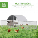 immagine-7-easycomfort-easycomfort-pollaio-da-giardino-per-12-14-galline-in-acciaio-zincato-e-pe-con-tettoia-e-serratura-660x190x195-cm