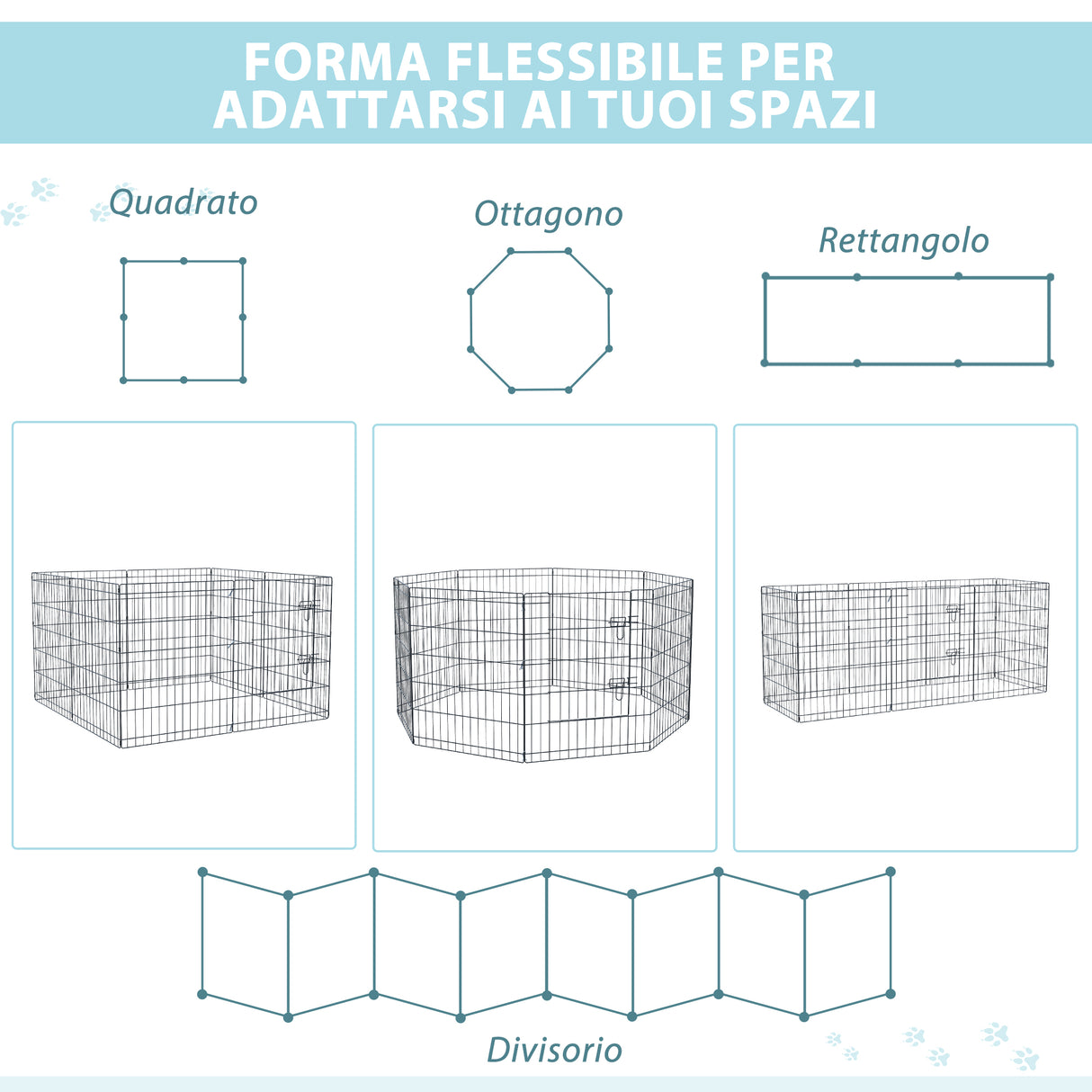 immagine-7-easycomfort-easycomfort-recinto-per-cani-gatti-cuccioli-roditori-recinzione-rete-gabbia-8-pezzi-76-x-61cm-nero-ean-8054111843324