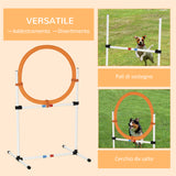immagine-7-easycomfort-easycomfort-set-agility-dog-portatile-con-anello-e-sbarra-multiuso-e-salvaspazio-con-borsa-da-trasporto-inclusa-74-5x66x91cm-bianco-e-arancione