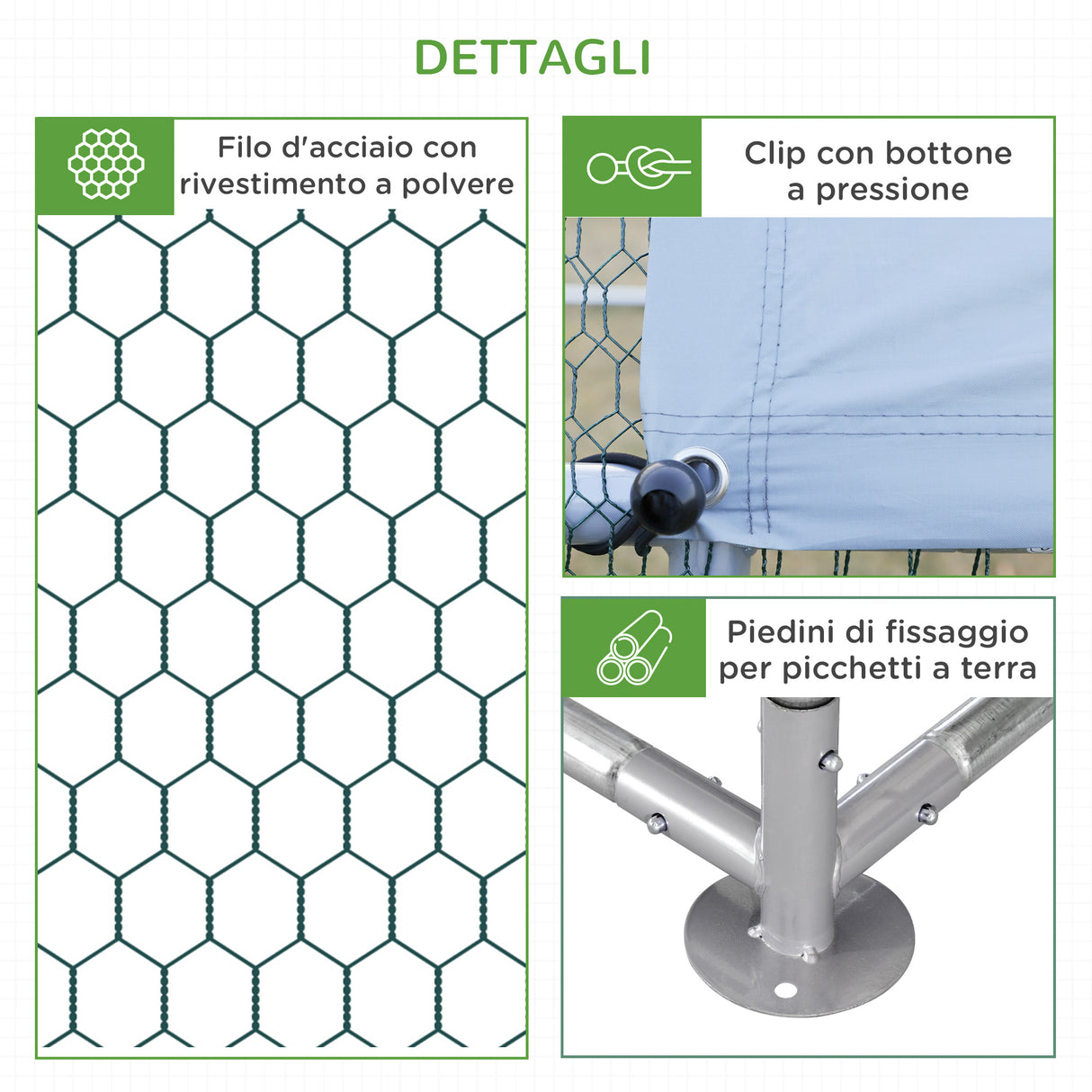 immagine-8-easycomfort-easycomfort-pollaio-da-giardino-per-12-14-galline-in-acciaio-zincato-e-pe-con-tettoia-e-serratura-660x190x195-cm