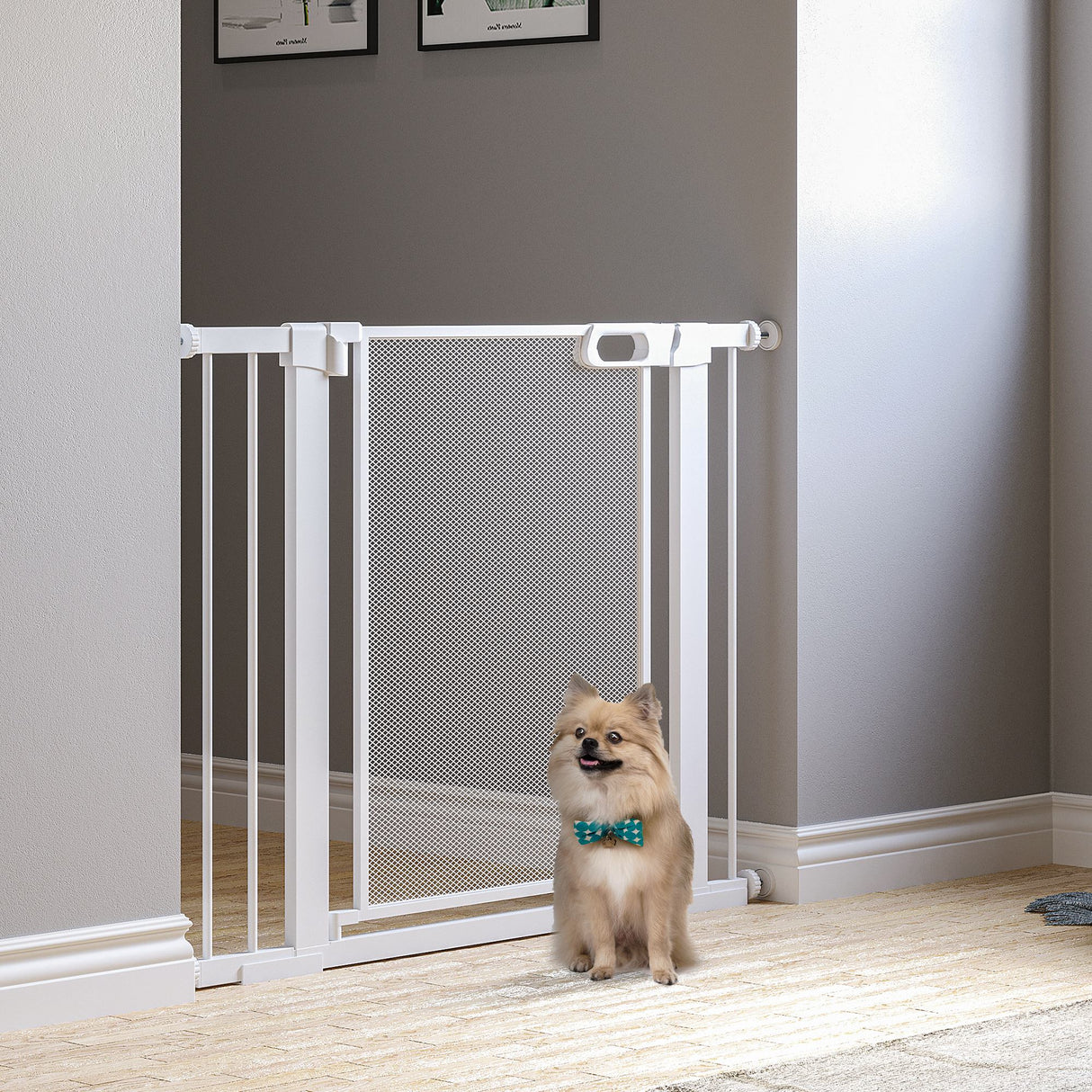 immagine-9-easycomfort-easycomfort-cancellino-per-cani-estensibile-a-pressione-con-chiusura-automatica-per-spazi-da-75-103cm-bianco