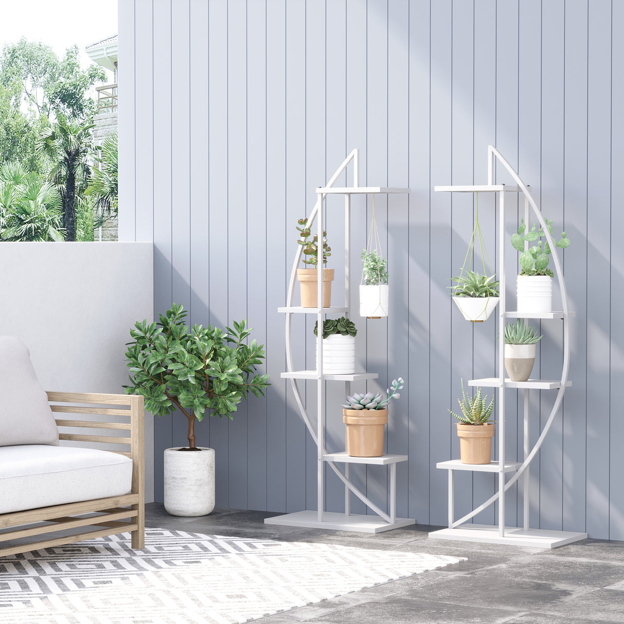 immagine-9-easycomfort-easycomfort-fioriera-in-metallo-a-5-ripiani-2-pezzi-per-interni-ed-esterni-53x33x154cm-bianco